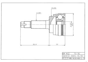 ШРУС TO-036A/26*56*22/Высота нижней части 50mm/ TO036A48,JCT0167A,TY36A48,GJ05490A,CO7521A,329185A