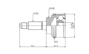 ШРУС SU-017A/23*49*19 SU017A43,SU17A43,SUE017A,CO7307A,